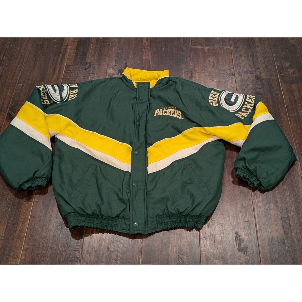 Vintage 90s Starter NFL Green Bay Packers Jacket Mens‎ XL Football Green Yellow